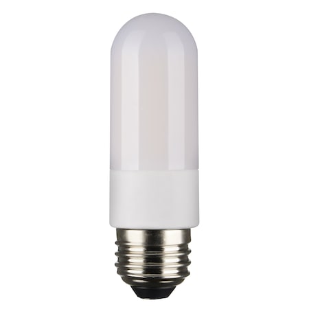 Satco 8 Watt T10 LED, Frosted, Medium Base, 3000K, High Lumen, 120 Volt, 90 CRI, Dimmable, Carded S11224
